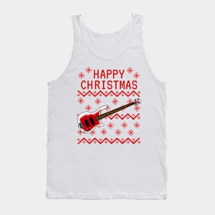 Bass Guitar Ugly Christmas Bassist Musician Tank Top